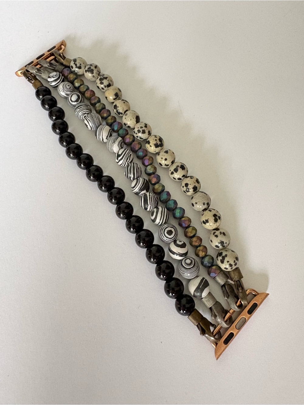 Beaded Apple Watch Band - Black, White, Speckled, Iridescent